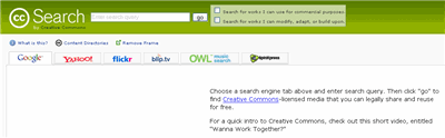 Creative Commons search page