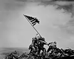 Photo of flag raising om Iwo Jima, WW II